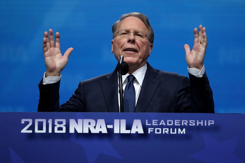 NRA Executive Vice President Wayne LaPierre speaks during the NRA Annual Meeting on May 4, 2018, in Dallas, Texas.